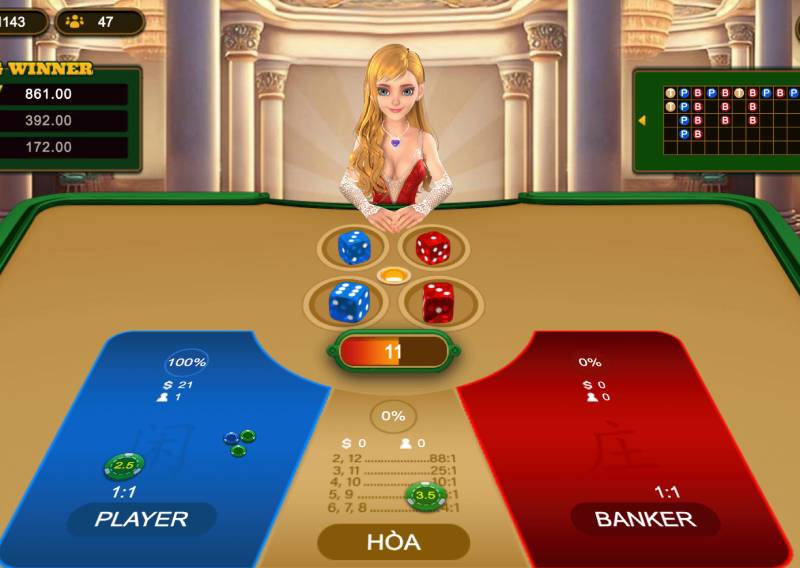 Kết hợp giữa cược Player/Banker và cược hòa